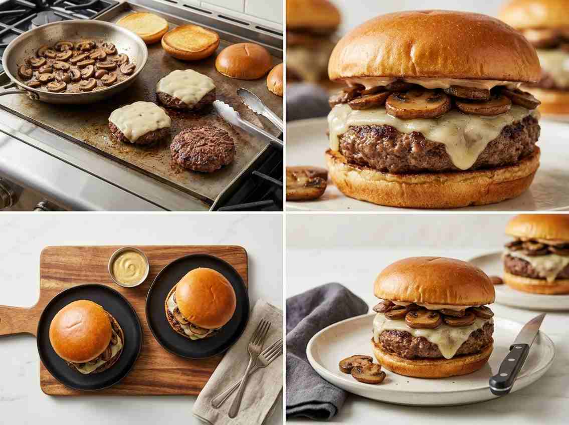 applebees bourbon street mushroom swiss burger recipe