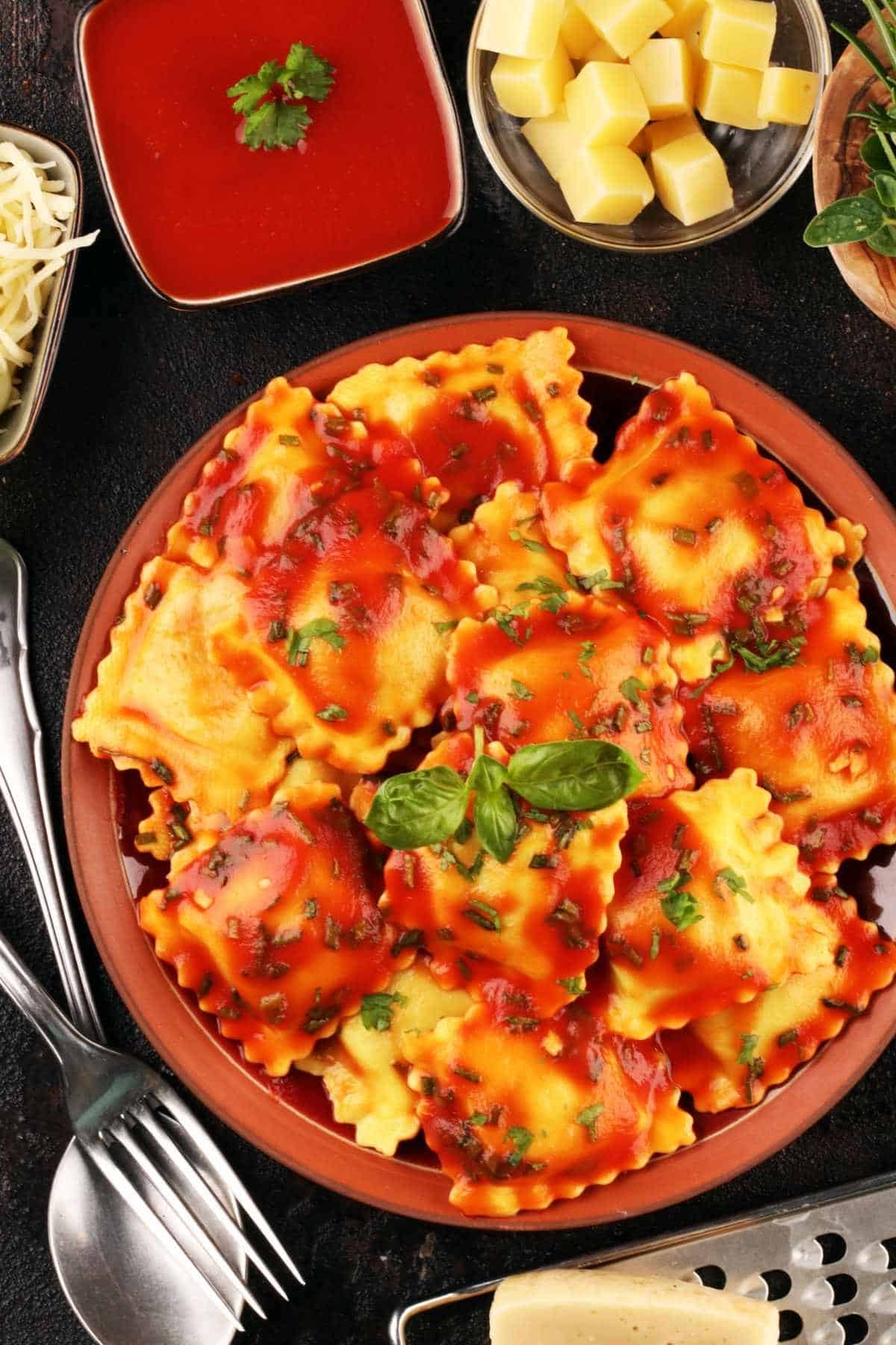 chef boyardee beef ravioli on a table