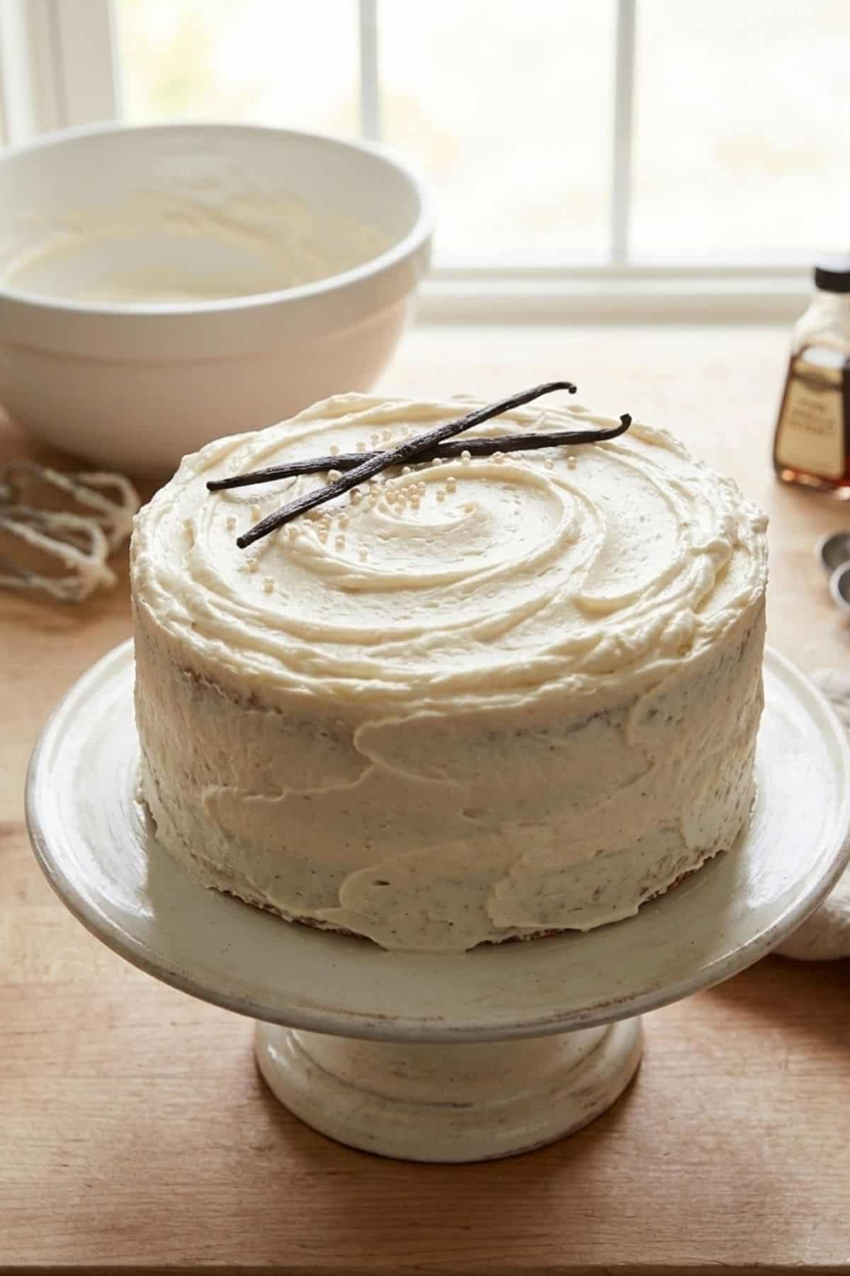 joanna gaines buttercream frosting on a cake