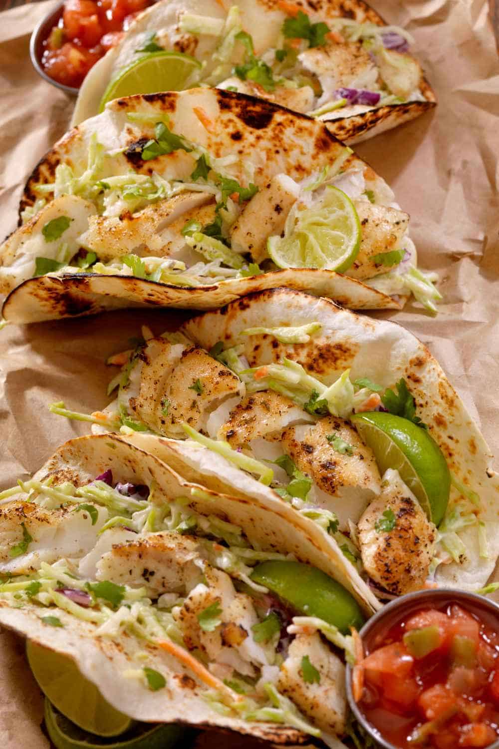 leftover trout tacos