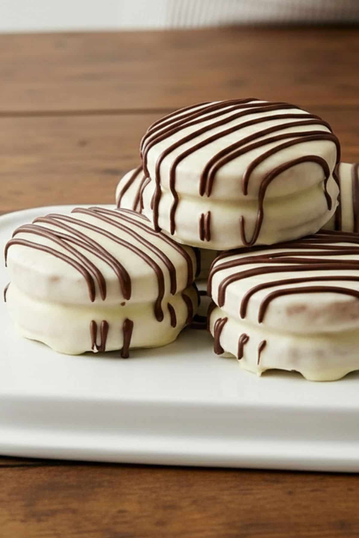 little debbie zebra cakes on a plate