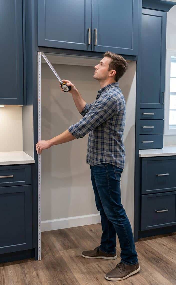 measuring kitchen refrigerator alcove