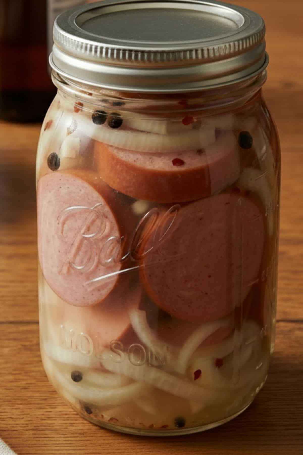 pickled bologna in a jar