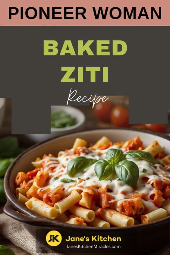pioneer woman baked ziti pin