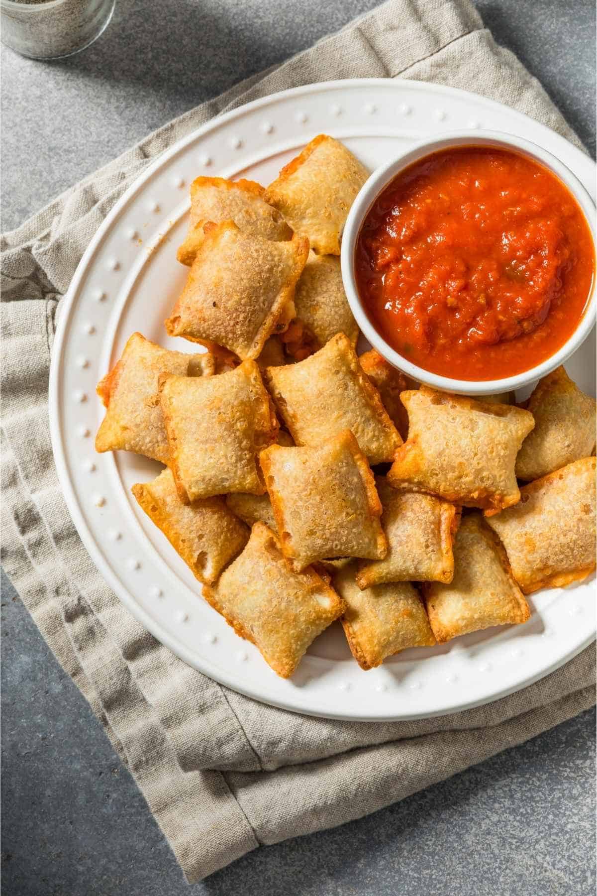 totinos pizza rolls on a plate